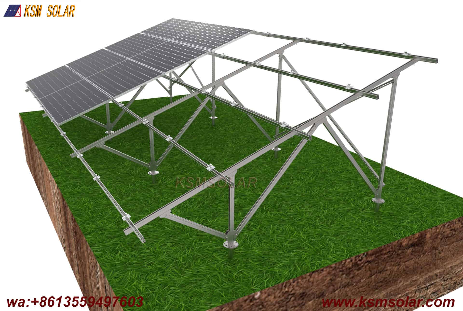 U Steel with Screw Pile Solar Mount System