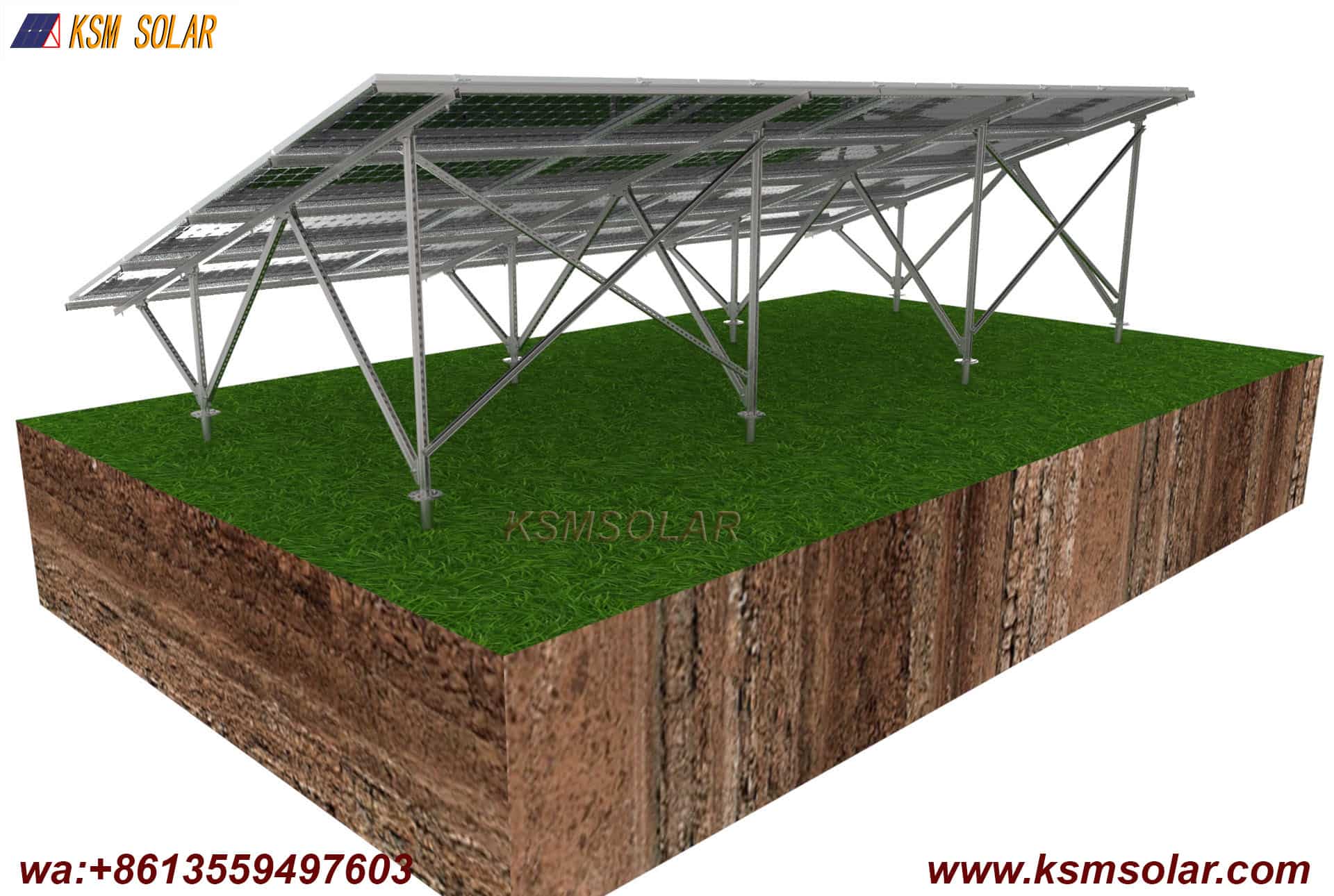 U Steel with Screw Pile Solar Mount System