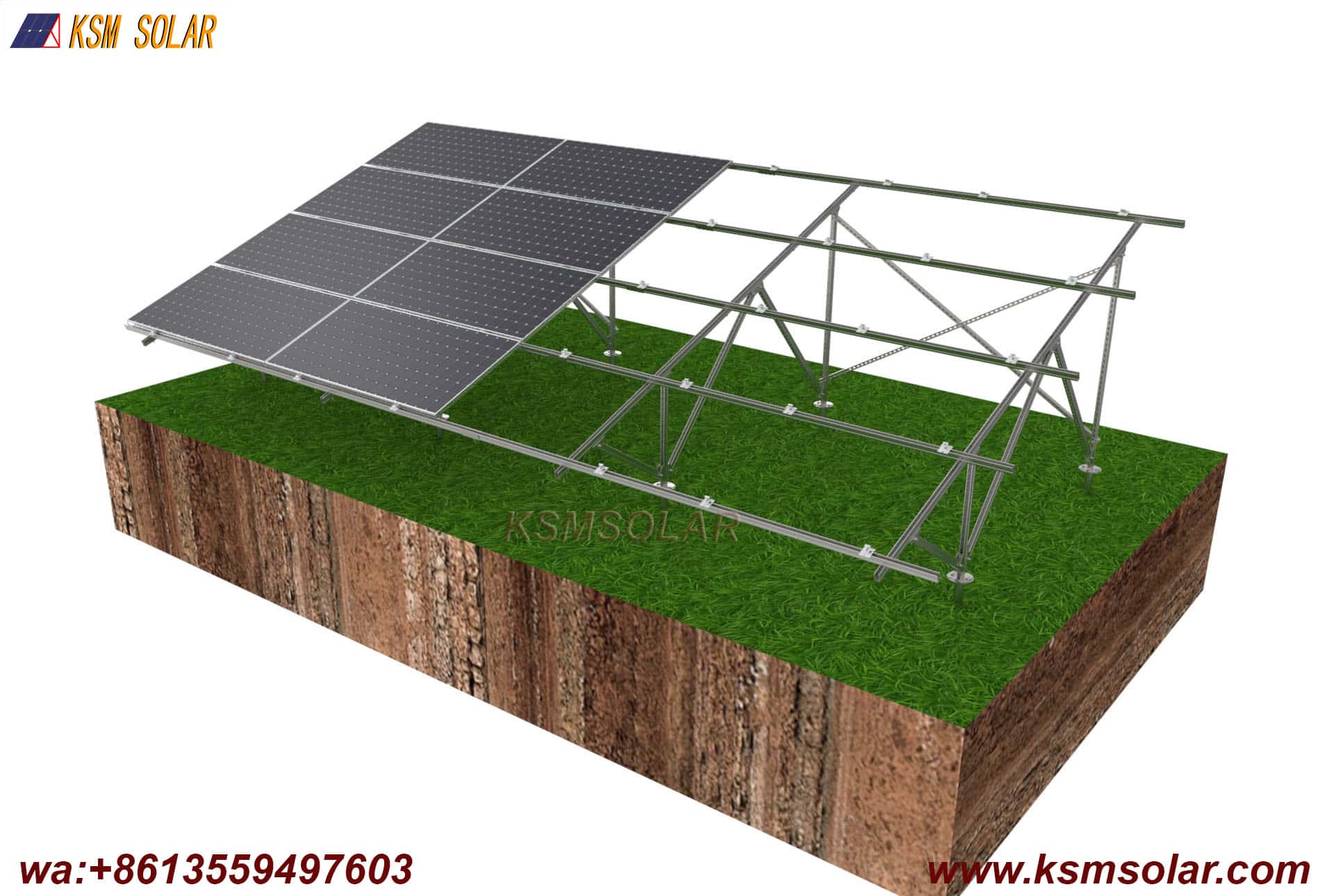 U Steel with Screw Pile Solar Mount System