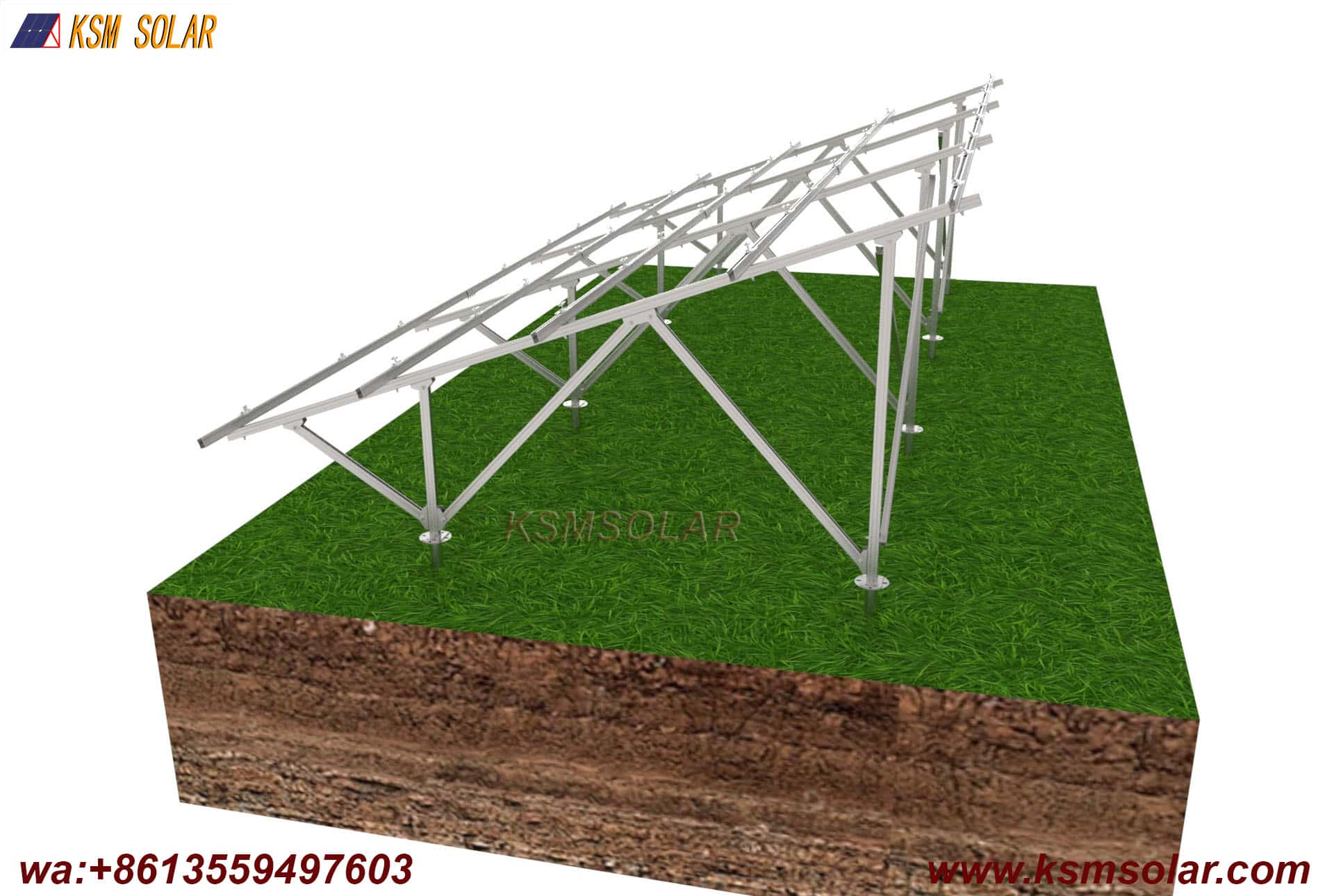 U Steel with Screw Pile Solar Mount System