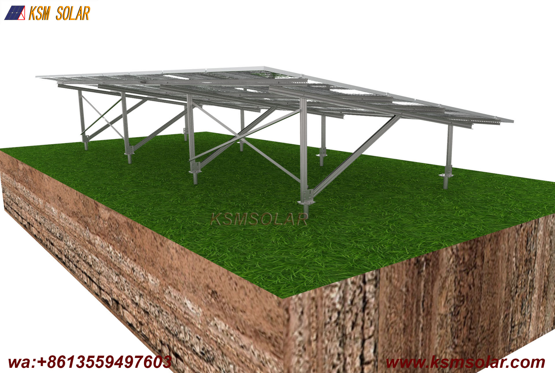 Slotted C Steel with Screw Pile Solar System