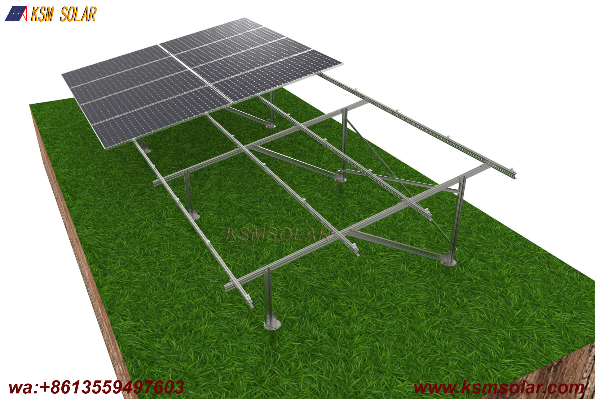 Slotted C Steel with Screw Pile Solar System