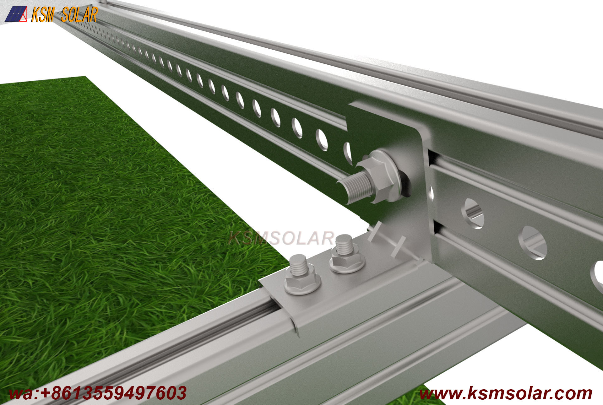 Slotted C Steel with Screw Pile Solar System
