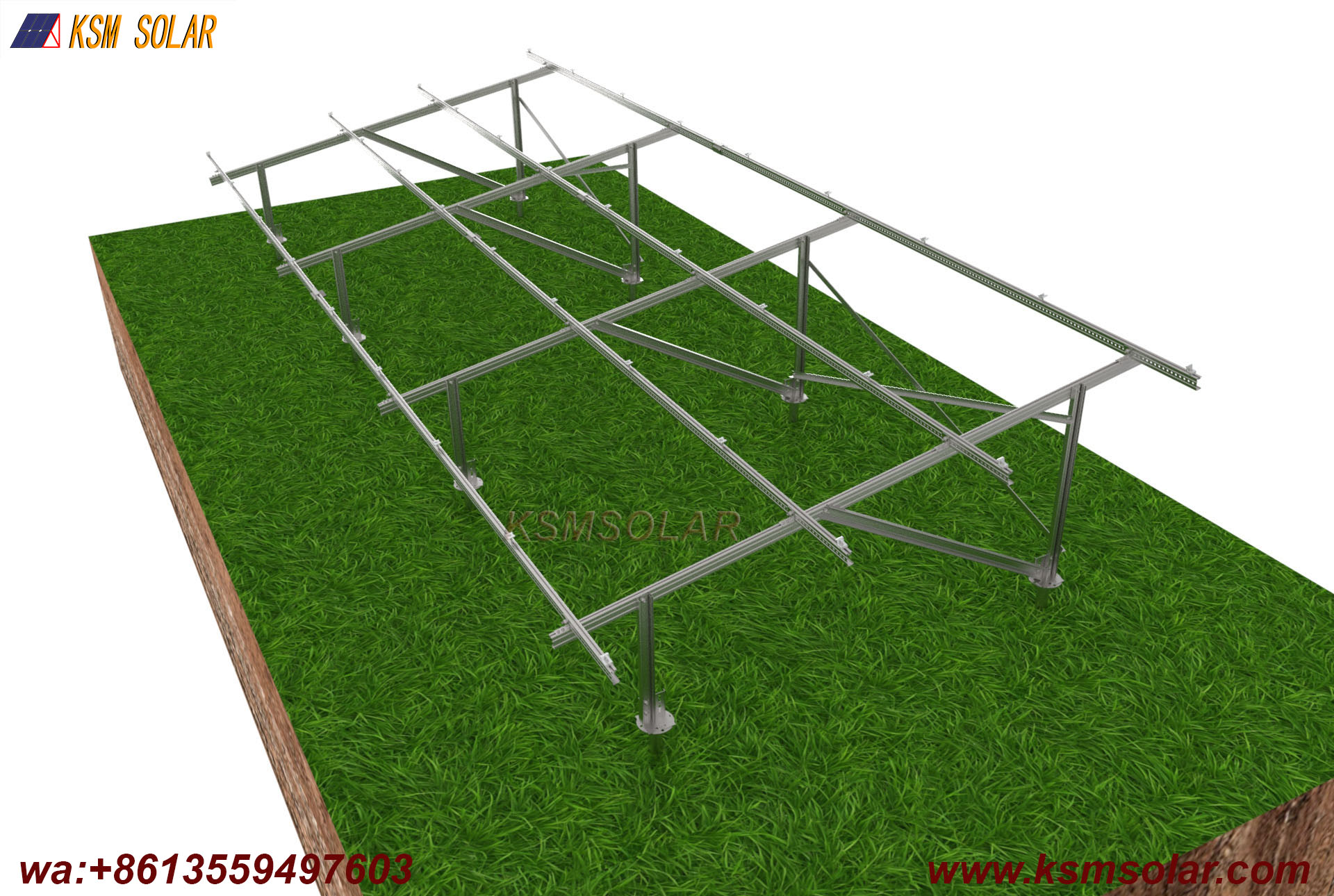 Slotted C Steel with Screw Pile Solar System