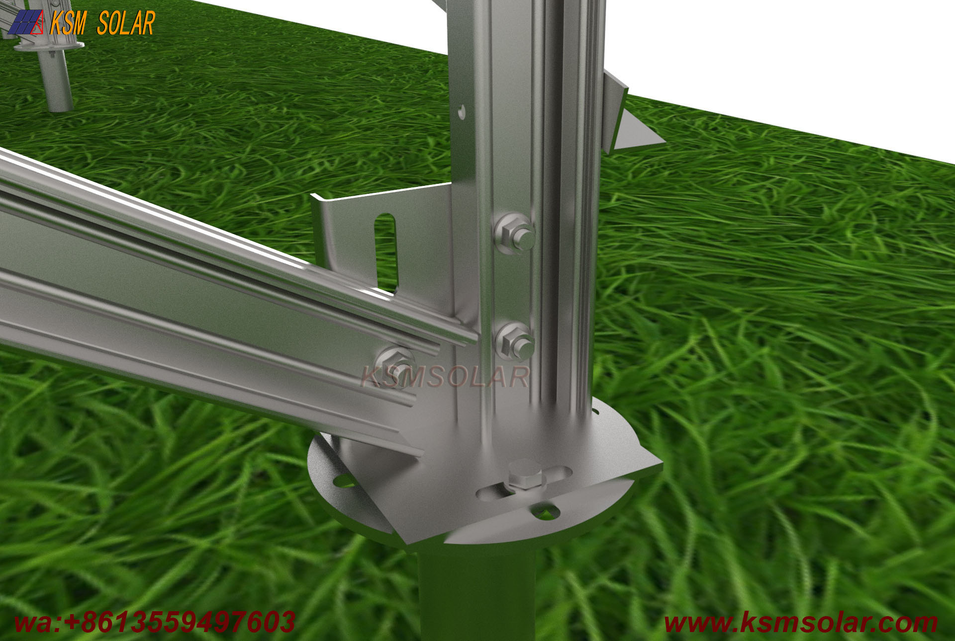 Slotted C Steel with Screw Pile Solar System