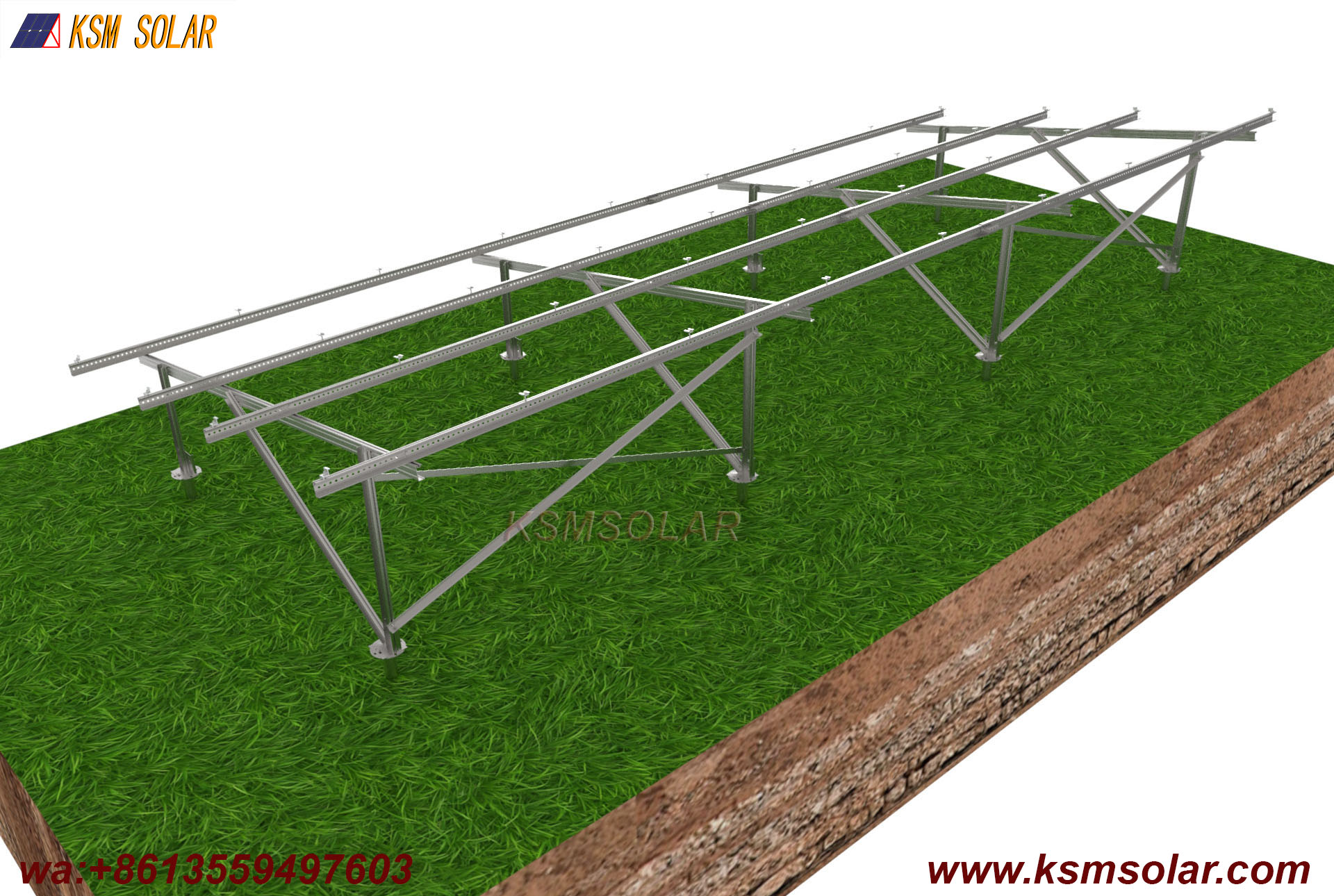 Slotted C Steel with Screw Pile Solar System