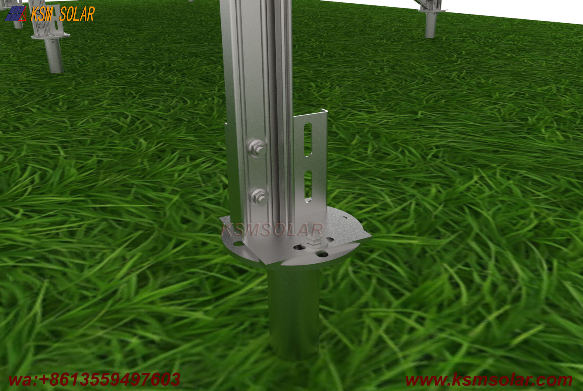 Slotted C Steel with Screw Pile Solar System