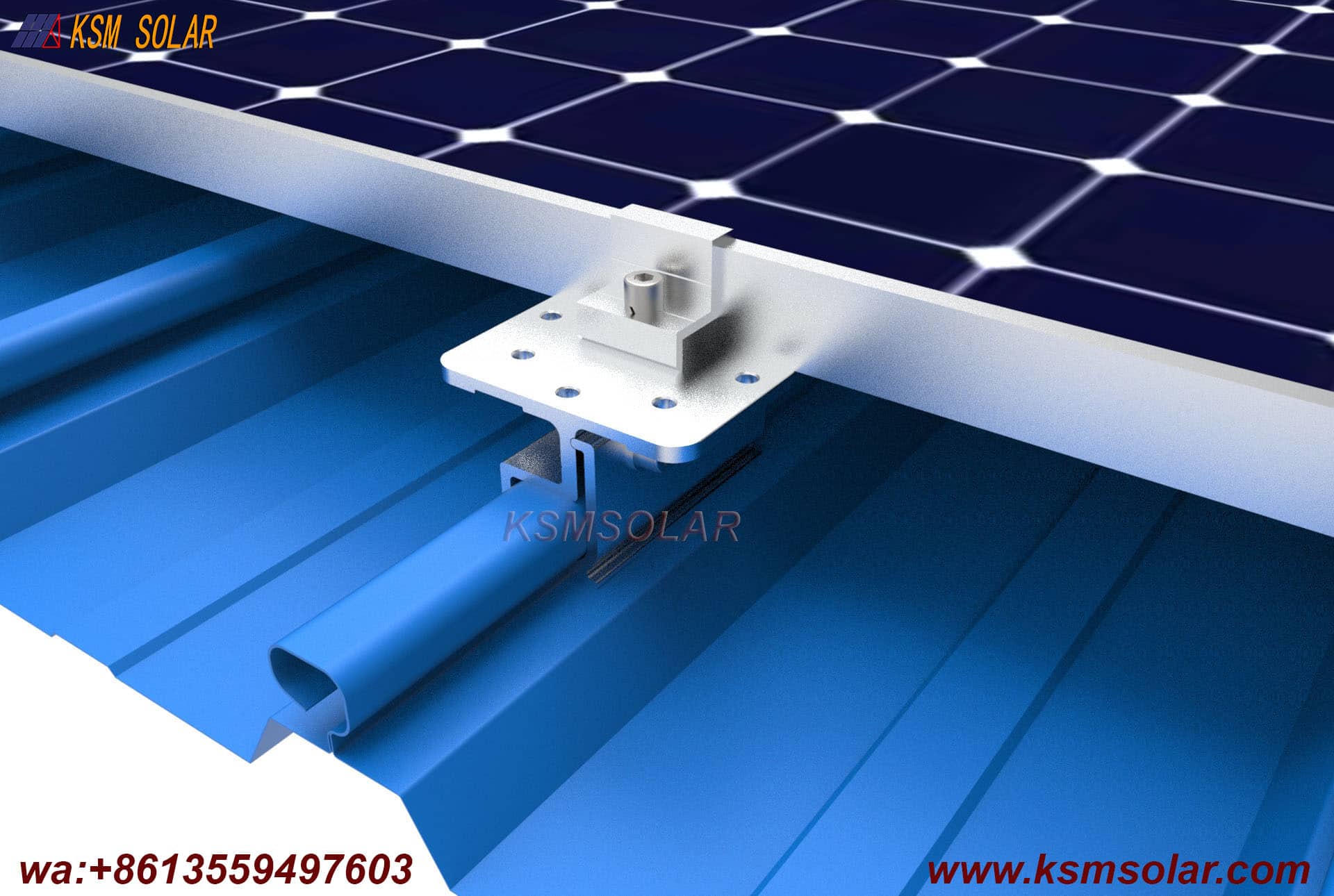 Non-Penetrating Rail-Free Metal Roof Clamp 