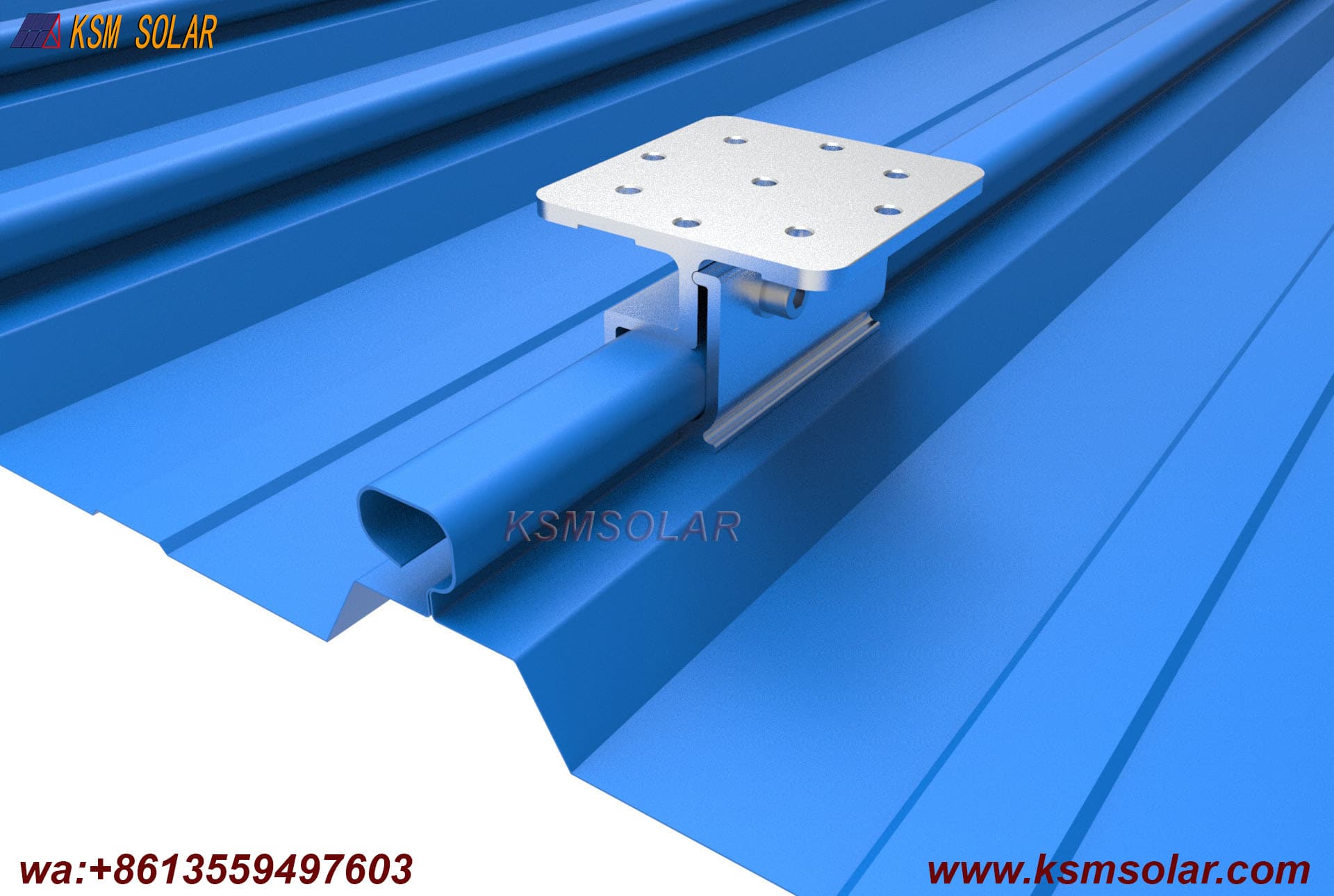 Non-Penetrating Rail-Free Metal Roof Clamp 