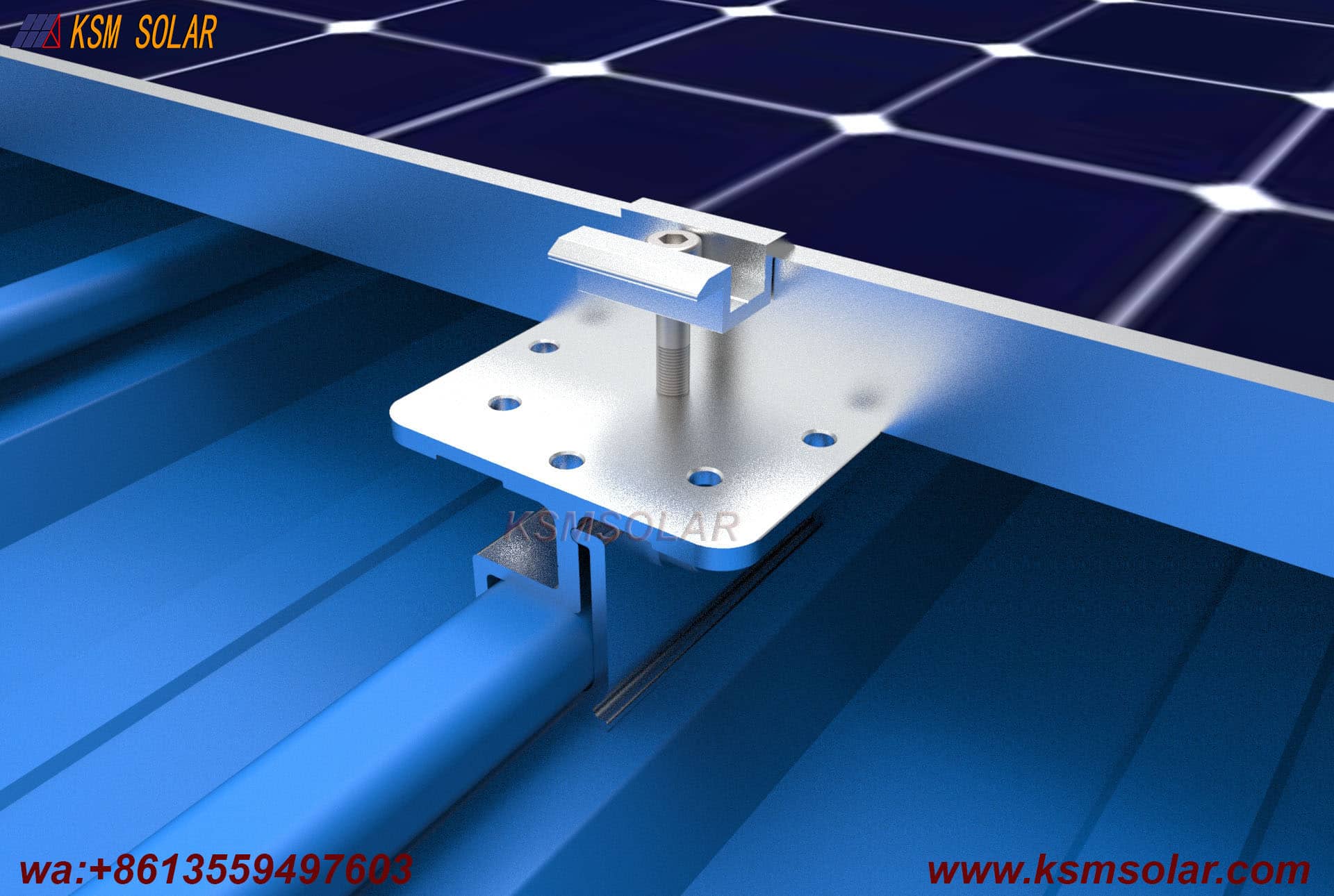 Non-Penetrating Rail-Free Metal Roof Clamp 