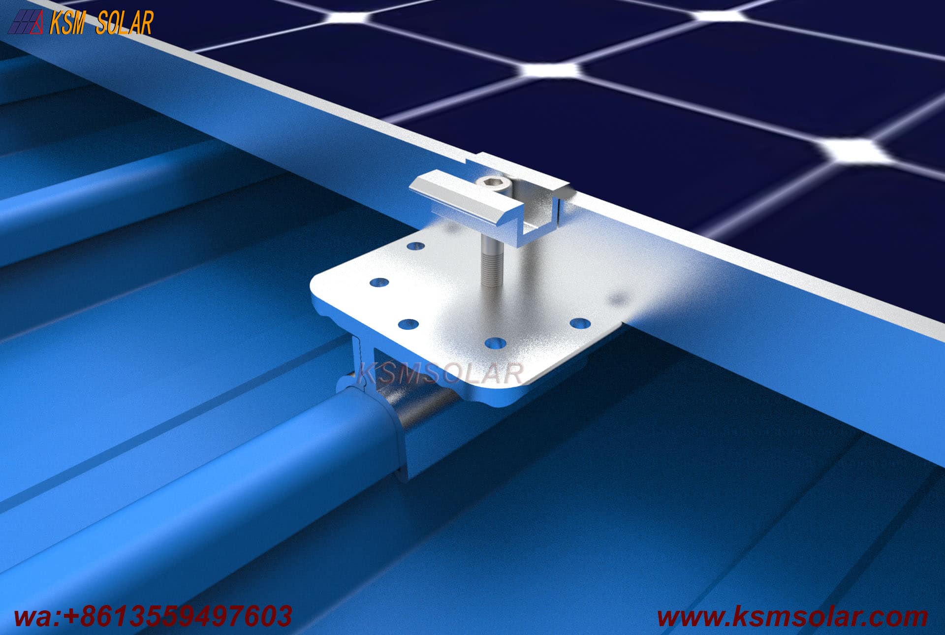 Non-Penetrating Metal Roof Clamp With Flanged 