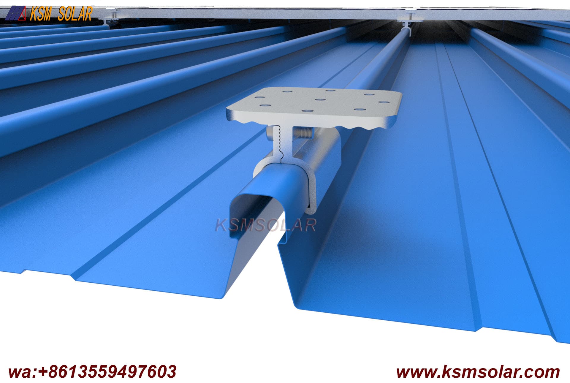 Non-Penetrating Metal Roof Clamp With Flanged 