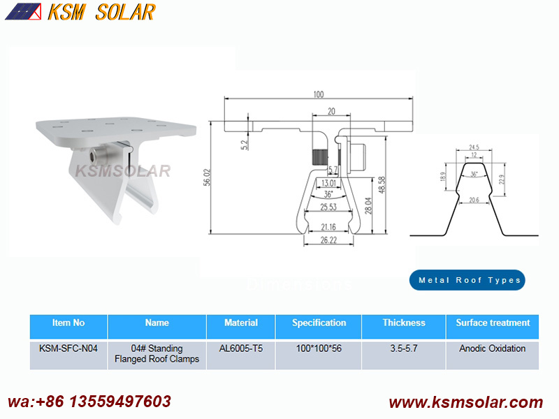 Standing Flanged Roof Clamps