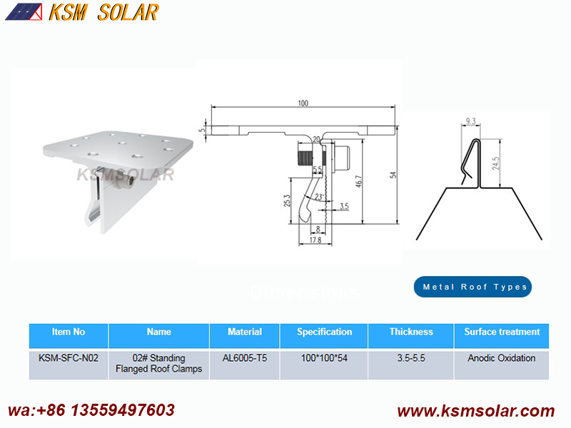 Standing Flanged Roof Clamps