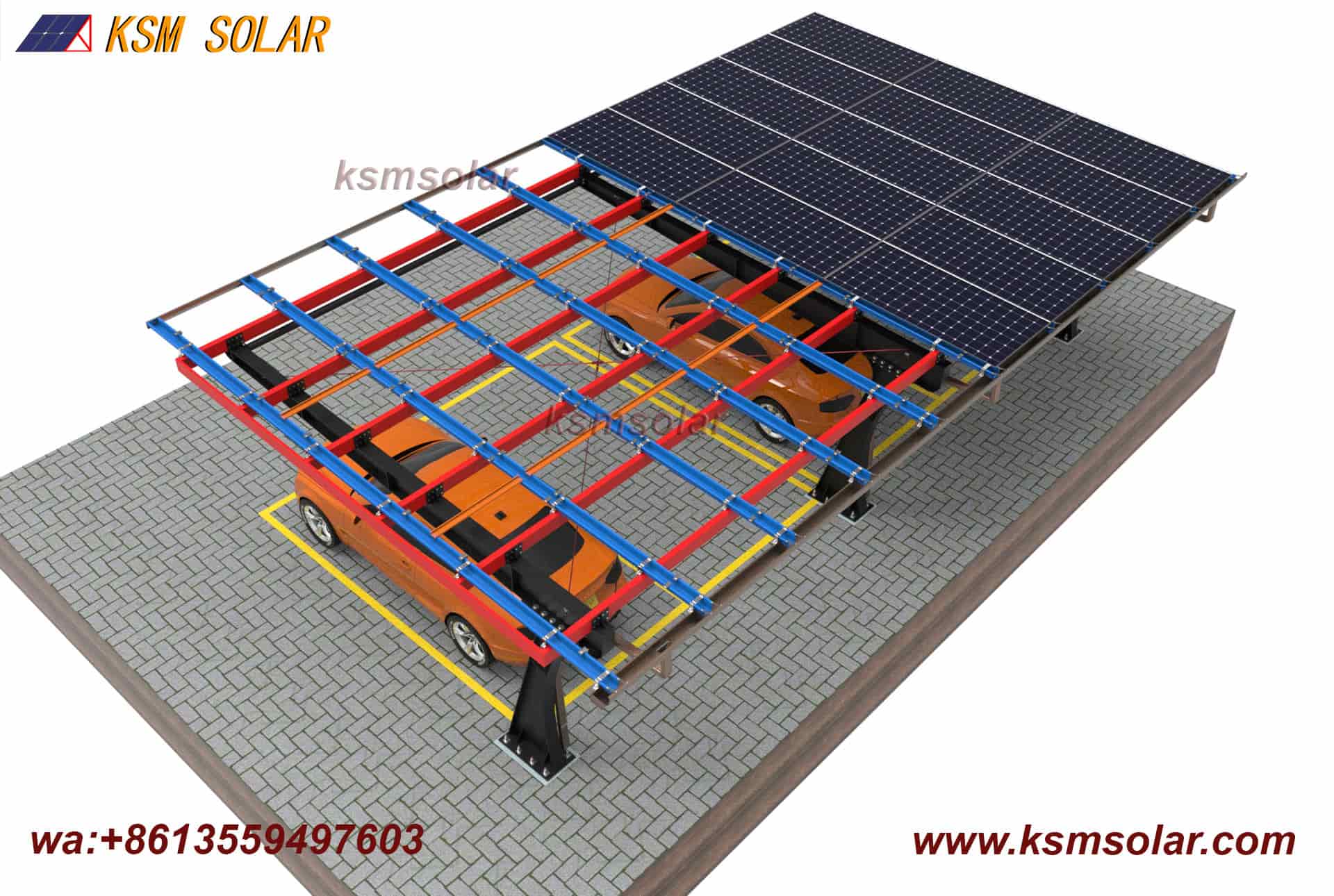 Carbon Steel Single Column Waterproof PV Carport